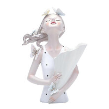 (white, One size) 2025 Wholesale Beautiful Butterfly Girl Sculptures Vases Countertop Vases Home Decor Gift Flowers