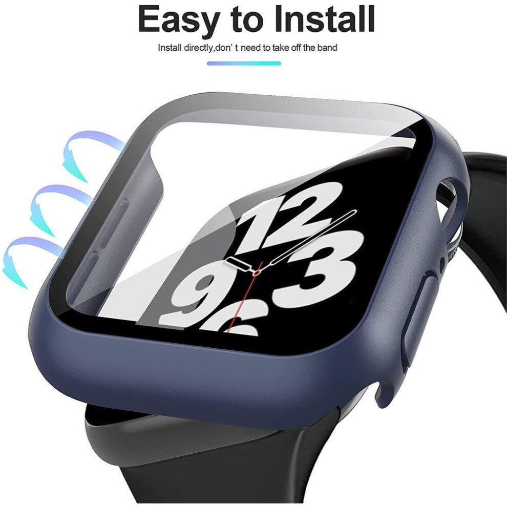 (dark blue, 49mm) Tempered Glass Screen Protector For Apple Watch Series 8 7 6 5 4 Se 2020 Ultra 41mm 45mm 44mm 40mm 49mm 38mm 42mm Iwatch S7 Protective Film Protection