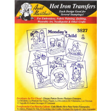 Monday's Child Tante Martha's Hot Iron Stickerei Transfer