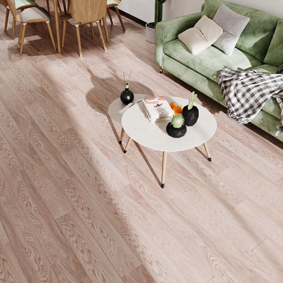 (#1) 36Pcs 5m² Rustic Wood Grain Self-adhesive Flooring