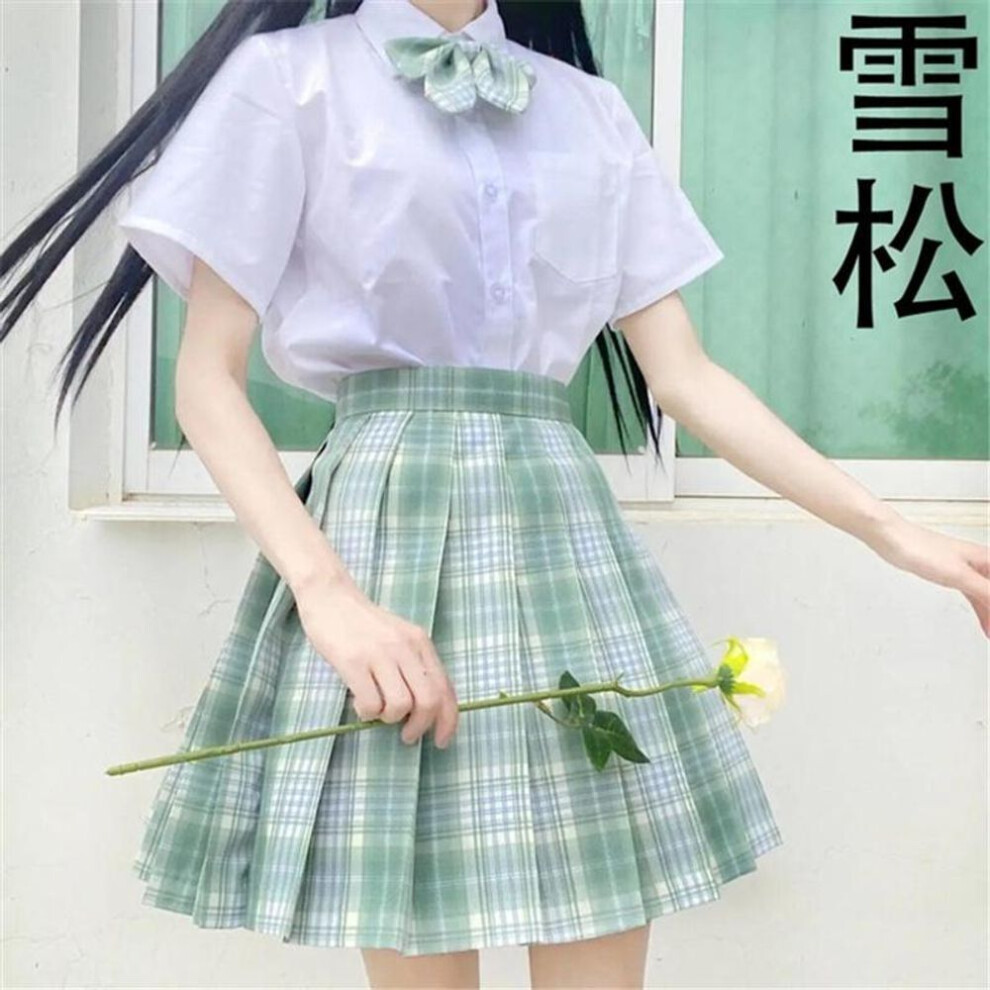 (mint green, L) Zsiibo Mini Skirt Bow Skirt Ruili Playful High Waist Mini Skirt Small Fresh Anime Sailor Suit