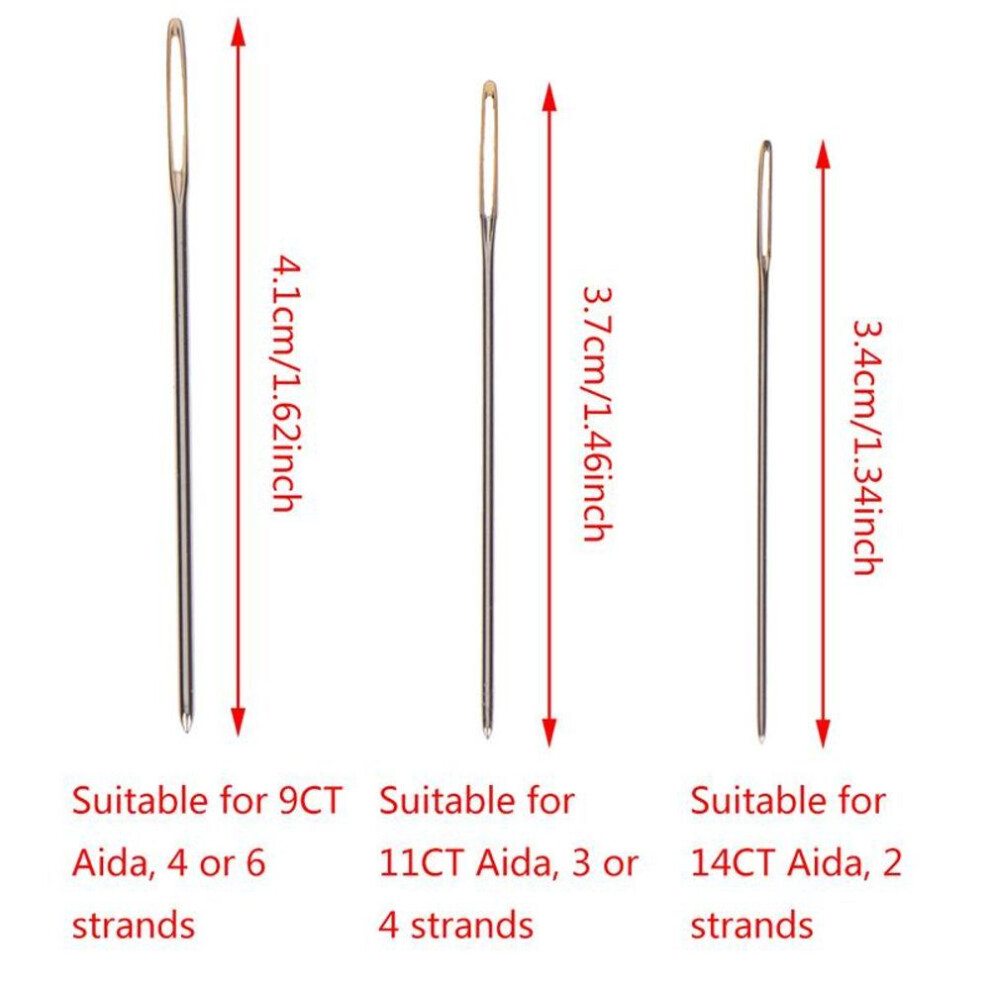 30Pcs Attractive And Durable Gold Eye Embroidery Cross Stitch Needles With Threader
