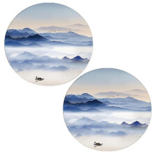 (A, One size) 2 Pack Chinese Wind Landscape Painting Computer Desk Mat 20cm Mouse Pad Gaming Mouse Pad