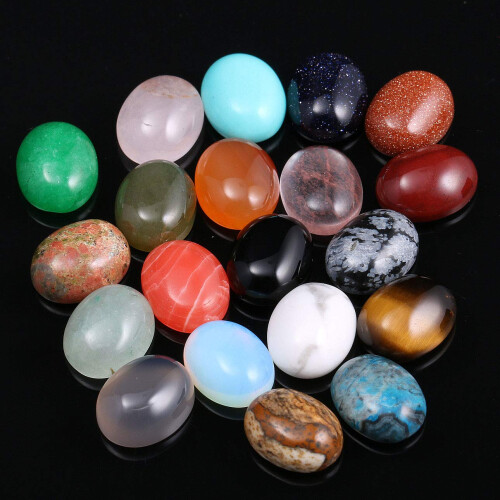 20 Τεμάχια CAB Cabochon Μπάλες Φυσικών Λιθών για Δημιουργία Κοσμημάτων 1