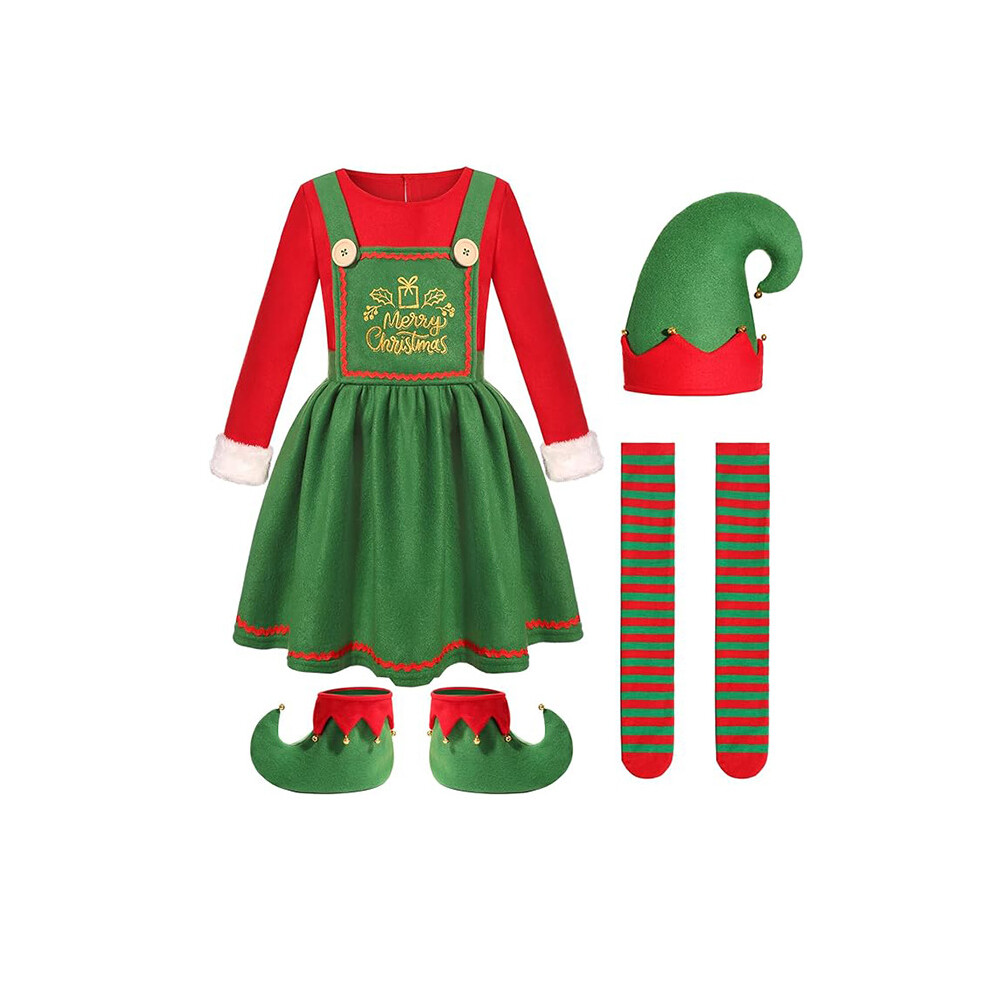 (Women, M) Fancy Christmas Costume Dress Adults Elf Outfits Role Playing Suits Cosplay Xmas