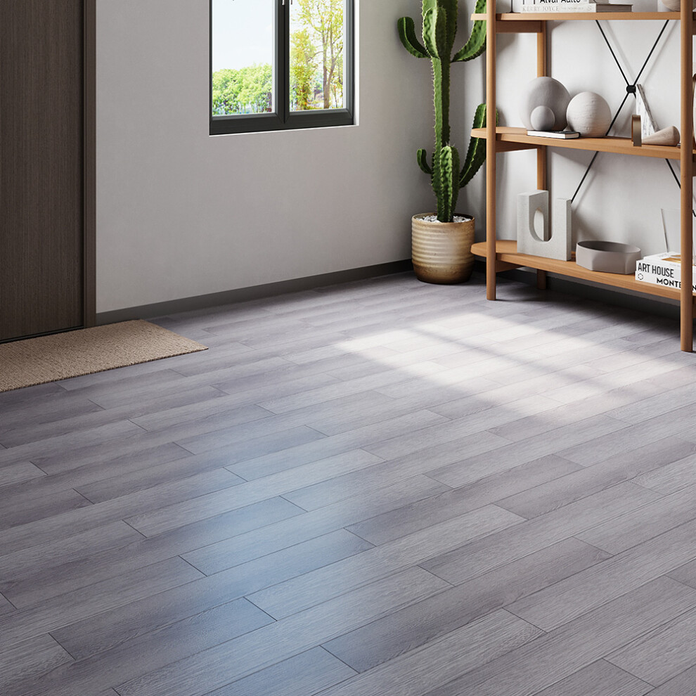 36Pcs Grey Rustic Wood Grain Self-adhesive PVC Flooring