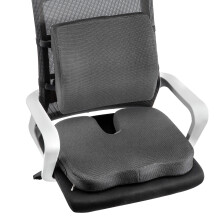 (grey) Support Pillow and Seat Cushion Ergonomic Coccyx