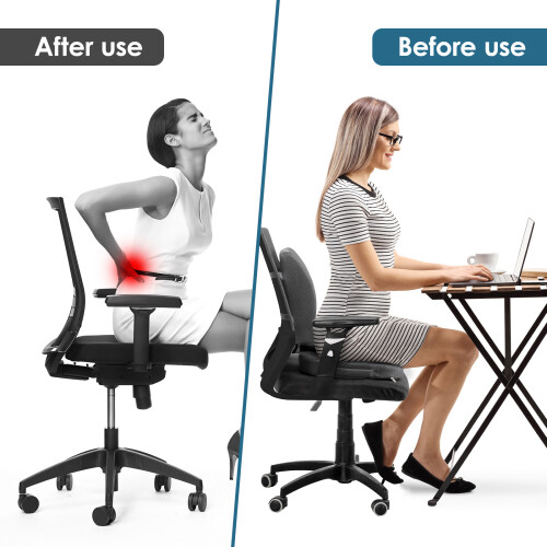 (grey) Support Pillow and Seat Cushion Ergonomic Coccyx 2