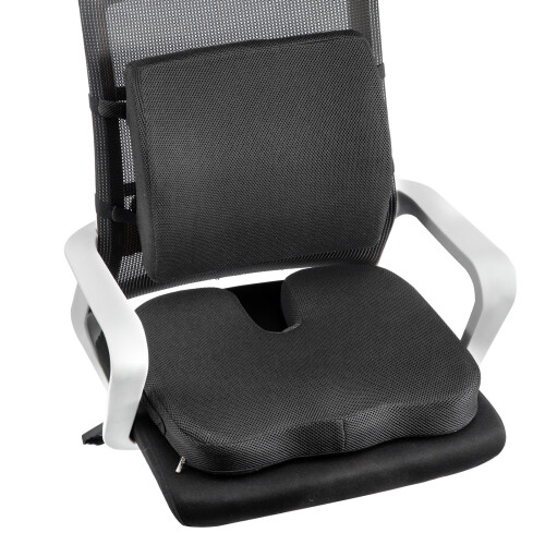 (black) Support Pillow and Seat Cushion Ergonomic Coccyx