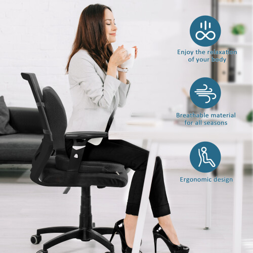 (black) Support Pillow and Seat Cushion Ergonomic Coccyx 2