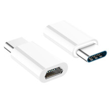 (White Type C Male to Micro USB Female Adapter,for Android)5 Stück USB Typ-C Stecker auf Micro USB 3.1 weiblicher Konverter Adapter USB-C