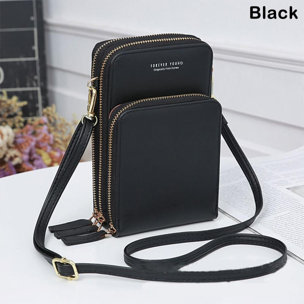 (black) Cellphone Purse Small Cross Body Bag Cellphone Bag Fashion Daily Use Card Holder Mini Shoulder Bag for Women