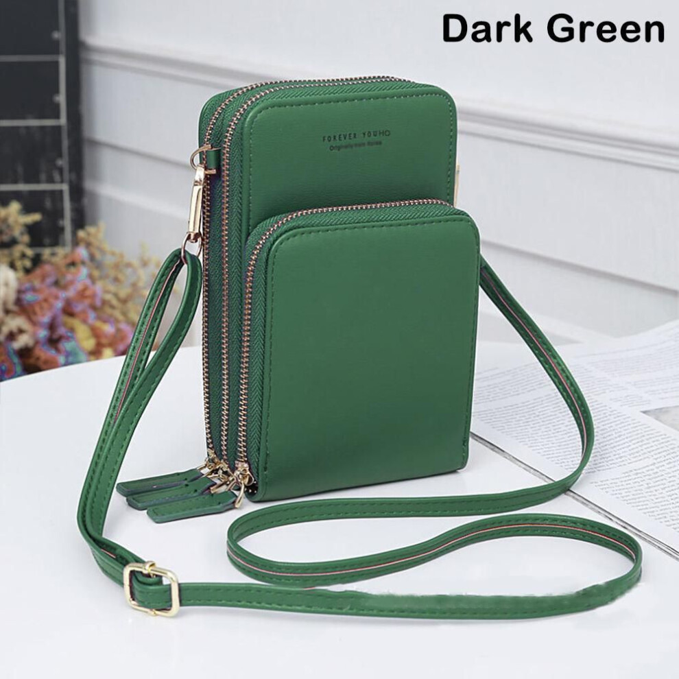 (dark green) Cellphone Purse Small Cross Body Bag Cellphone Bag Fashion Daily Use Card Holder Mini Shoulder Bag For Women