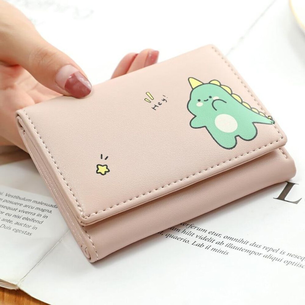 (pink) Women Wallets 4 Color Money Bags Short Cute Small Purse Women&apos;s Student Card Holder Girl Id Bag  Card Holder Coin Purse