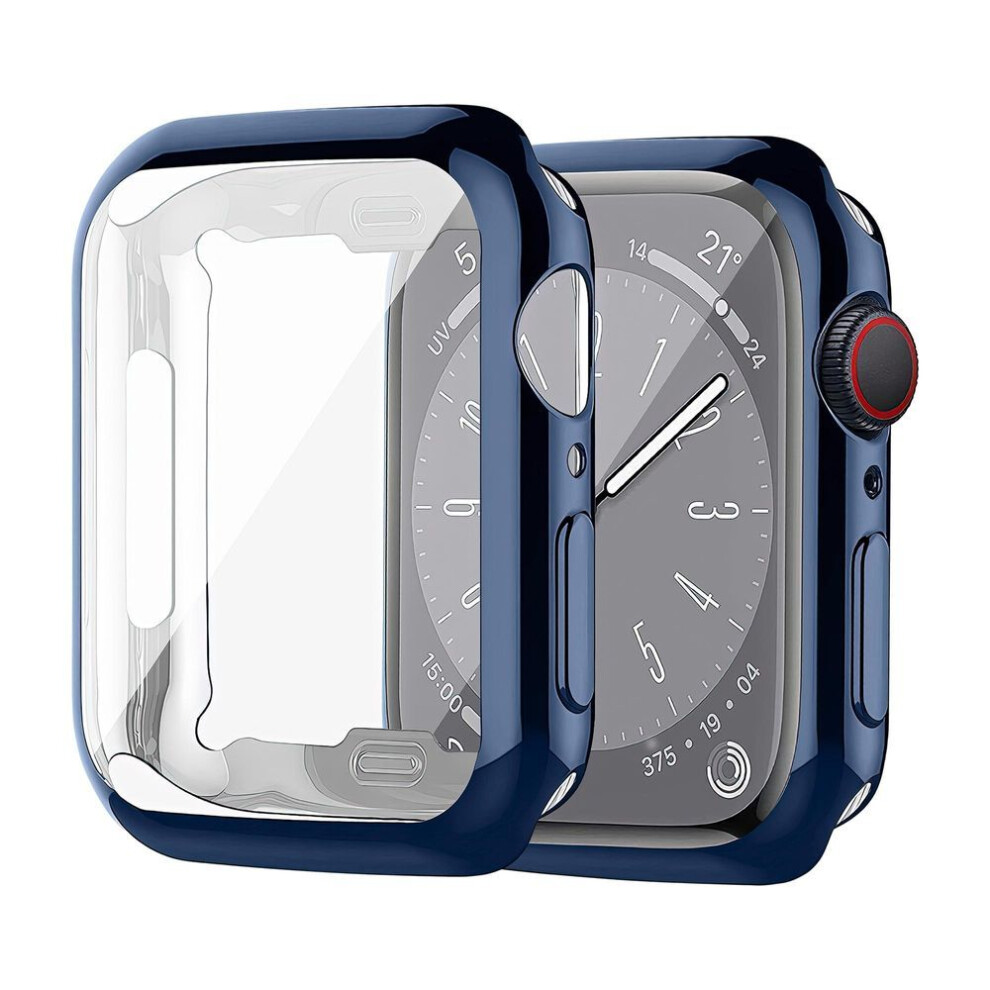 (Midnight Apple Watch Series 10 42Mm) Tpu Case Screen Protector For Apple Watch Series 10 42Mm 46Mm Ultra-Thin Scratch Resistant Full Protective Blue