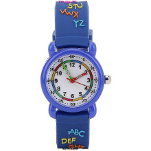 (blue, One size) Kids Cartoon Watch, Letter Pattern Waterproof Children Wrist Watch Pu Strap Wrist Watch Multi-color Optional