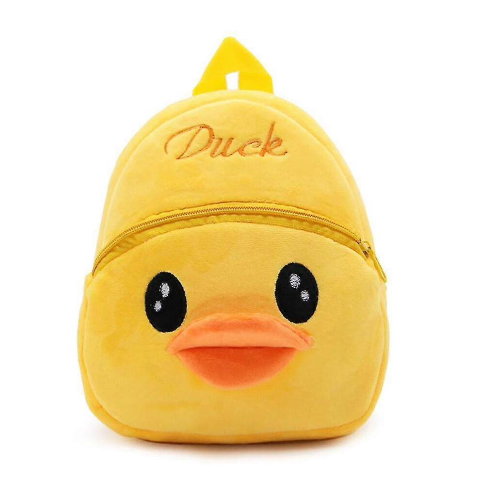 (Duck, One size) Kids Fruit Animals Pattern Plush Backpack School Bag Kindergarten Schoolbags Travel Storage Rucksack School Bags Boys Girls Gift Mult-image-OPC-PG5GNMZ-NEW