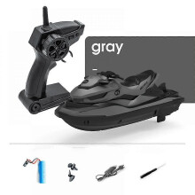 (Gray, One size) RC Boat High Speed Jet-ski Electrical Remote Control 2.4g Radio Large Model Remote Control Boat Remote Control Model Toys  Rc Boat Speed Multi-color O