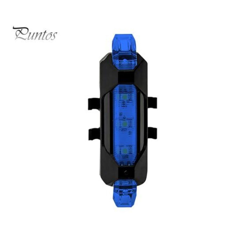(blue) Universal Led Bike Tail Light Super Bright Waterproof Usb Rechargeable Simple Installation Bicycle Rear Cycling Safety Flashlight