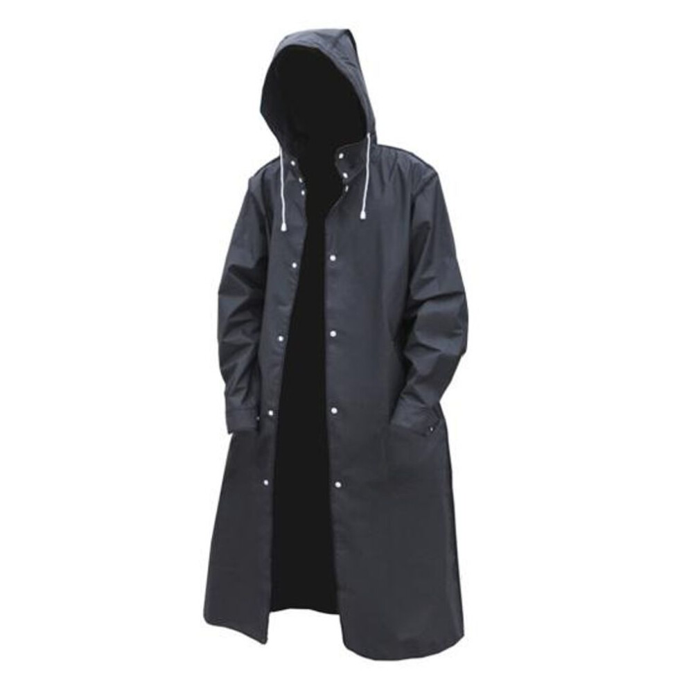 (black, 2XL) Adult Raincoat Unisex Waterproof Hooded Rain Protection Coat Easy To Clean Rain Jacket For Outdoor Activities