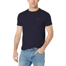 Tommy Hilfiger herr T-shirt med kort ärm och ficka, Tommy Navy, Medium SE