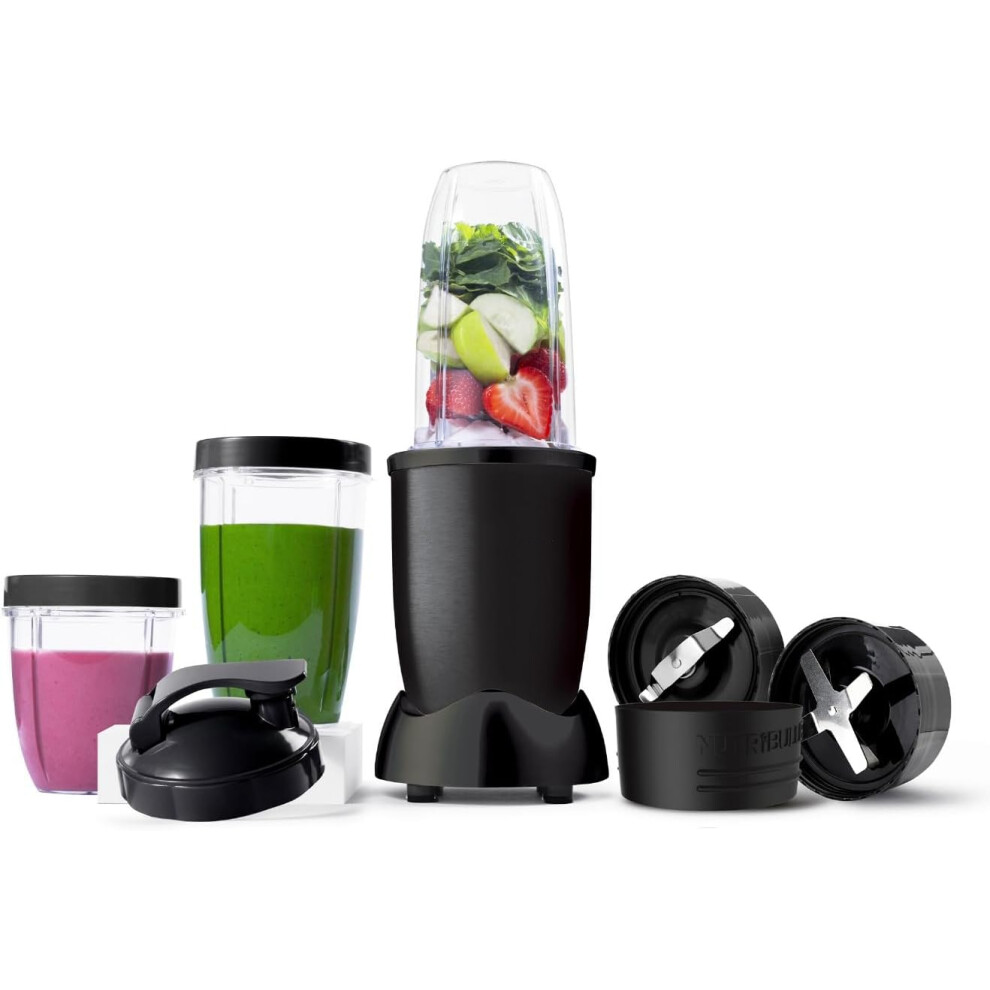 (700 Milliliters, Black) Mega Pack with 900W Blender & 9 Accessories - Extra Powerful & Easy To Clean - Blend & Crush Ice, Nuts & Frozen Fruits - Smoothie Maker - Black