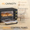 Homcom HOMCOM Mini Oven 16L Countertop Oven w/ Adjustable Temp Timer 1400W, Black 6