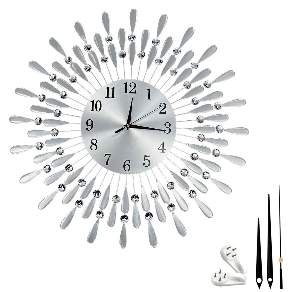 (60cm Clock) 38/60cm Diamante Beaded Crystals Quartz Jeweled Wall Clock Home Decor Livingroom