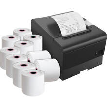 (10) 80 x 80mm thermal till rolls extra paper Smudge Free Till Rolls for PDQ Machines