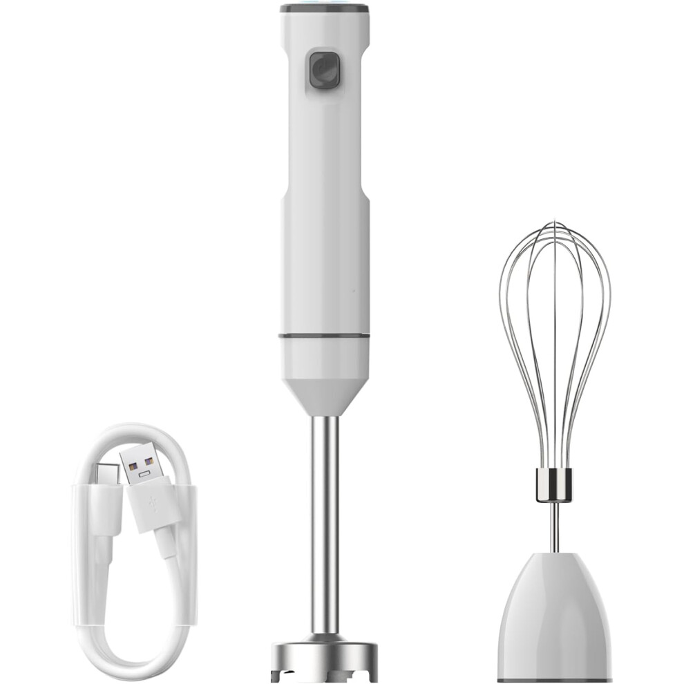 Cordless Variable Speed Hand Blender, Immersion Blender handheld Rechargeable, with Type-C Cable, Egg Whisk, for Smoothies, Milkshakes,