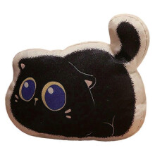 (Wronged, One size) Black Cat Pillow Girls Dormitory Sleeping Plush Toy Cat Office Home Sofa Cushion