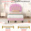 (90x190, Pink ) Upholstered Bed with LED Shell Shape Headboard 6
