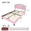 (135x190, Pink ) Upholstered Bed with LED Shell Shape Headboard 3