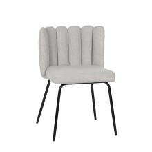 (Grey) Hadwin Modern Tub Chair, Accent Chair, Vanity Makeup Chair with Black Metal Legs