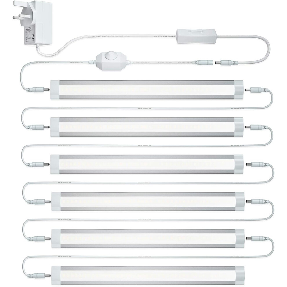 Under Cabinet Kitchen Lights,Dimmable Under Cupboard Lighting 24W, Daylight Cool White 6000K Under Counter Lights,linkable Under Cabinet LED Lighting