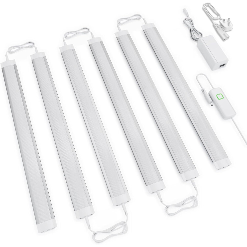 (6 Packs?Dimmer Control?) Dimmable Kitchen Lights，21W，1230lm，Plug in Under Copboard Lighting LED Lighting for Counter Cabinet Cupboard Shelf Room Desk (6x30cm)