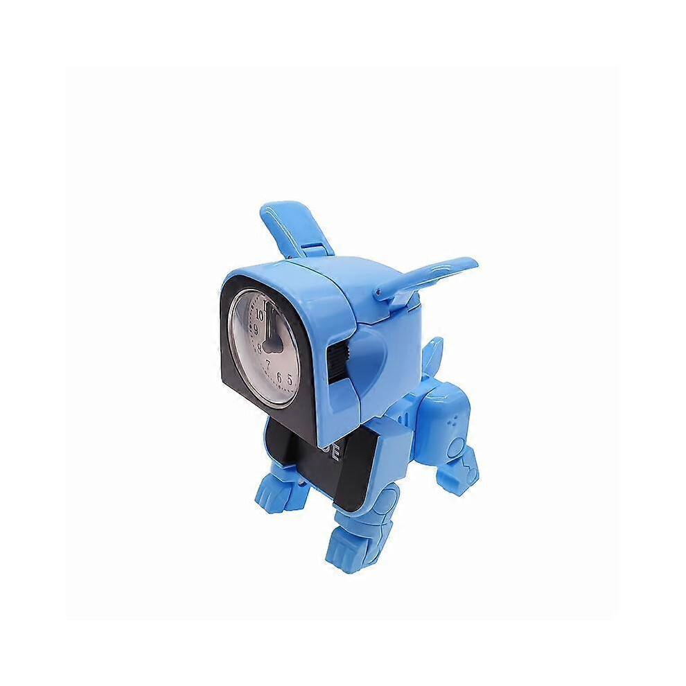 Hiigyl (Blue, One Size) Transforming Robot Alarm Clock New Creative Childrens Toy Student Electronic Silent Small Alarm Clock