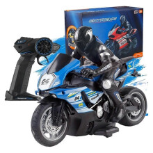 (blue, One size) Highspeed remote control motorcycle offroad stunt drift fourway remote control model toy car gift