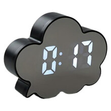 (black, One size) Creative Cloud Electronic Clock Bedside Snooze Alarm Clock for Students and Children Home Clock