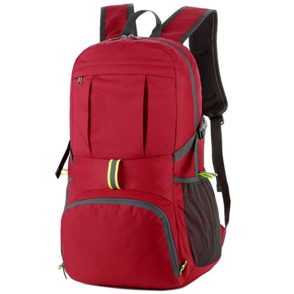 (red, One Size) Outdoor Leisure Travel Backpack Student Foldable Portable Hiking Bag Men&apos;s Backpack Sports Lightweight