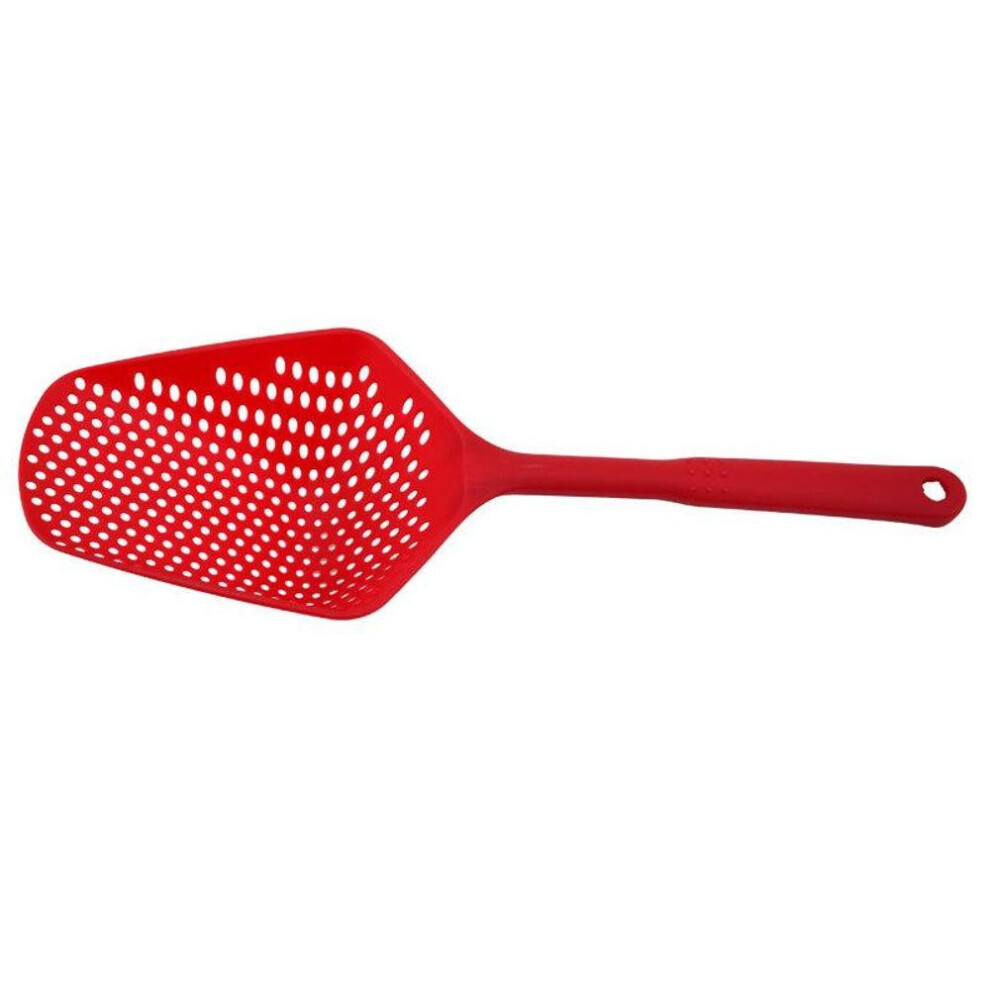 (red) Creative Kitchens, Sieve For Food, Scoop, Nylon Spoon, Drain Gadgets, Large Colander, Filter For Soup, Household Kitchen Accessories