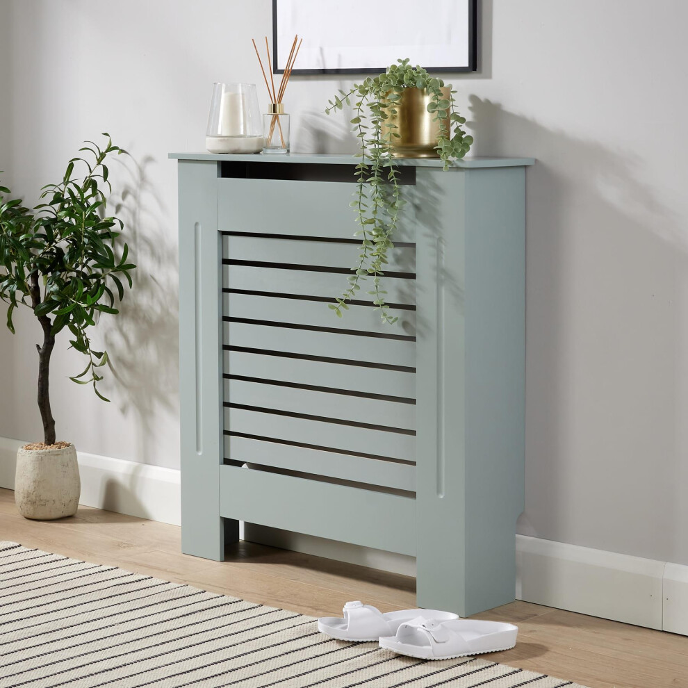 Home Source Grey , ) Extending Adjustable Radiator Cover Slatted Grill Small