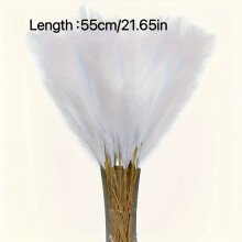 18 PCs Künstliche Pampas Gras - Mini Faux Fluffy Stiele für Bouquet, Bohemian Home Kitchen Decor, Bodenvase -Füllstoff, Hochzeitsdekoration