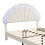 (135x190cm) Upholstered Bed, Shell Shape Backrest, Beige 7