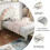 (90x190cm) Upholstered Bed, Shell Shape Backrest, Beige 5