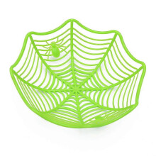 (Green, One size) Halloween Basket Halloween Fruit Basket Candy Basket Fruit Basket Creative Plastic Datian Net Decorate Halloween Party Supplies 4th Computer