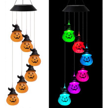 (As show, One size) Halloween Pumpkin Decorations Halloween Lights Multicolor Pumpkin Solar Wind Chimes Waterproof Led Halloween Lights For Kids Gifts Outdoor Decor For P
