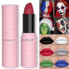 (LC05, One size) Halloween Lipstick Waterproof Velvet Matte Black White Lipstick Lasting Pigment Green Purple Lipstick Christmas Halloween Party Lip Makeup
