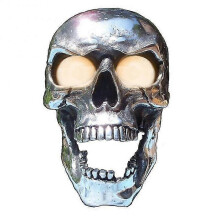 (A glowing, One size) Halloween Ornaments Halloween Motorcycle Skull Lamp Unique Retro Front Led Lamp Halloween Motor Light Decoration Glowing Pendant Moto Accessories