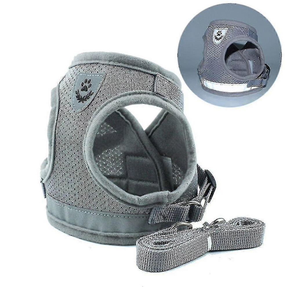 (L, Gray) Cat Harness, Cat Harness Escape Proof